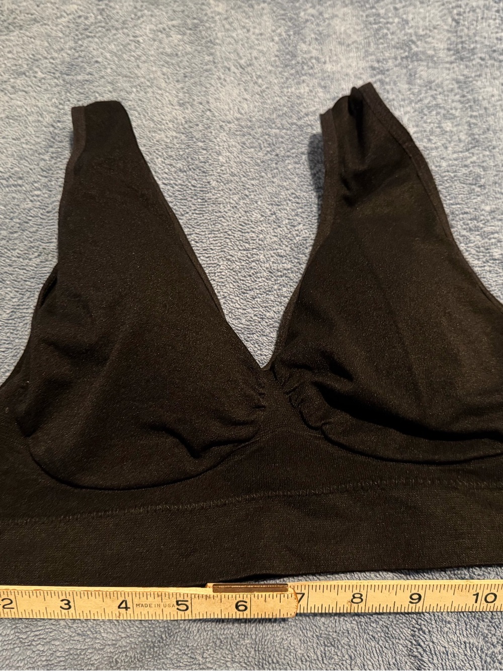 Pair of Wireless Black Bralettes - one black and one beige. Comfortable